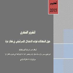 التقرير الشهري حول انتهاكات قوات الاحتلال الإسرائيلي في قطاع غزة خلال أكتوبر 2015