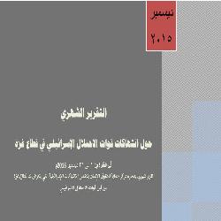 التقرير الشهري حول انتهاكات قوات الاحتلال الإسرائيلي في قطاع غزة خلال ديسمبر 2015