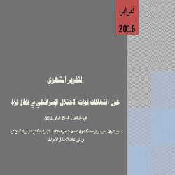 تقرير فبراير 2016 حول انتهاكات قوات الاحتلال الإسرائيلي في قطاع غزة