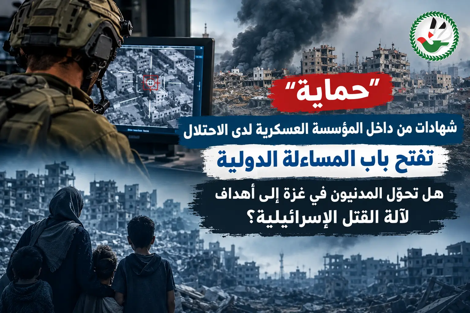 "حماية" شهادات من داخل المؤسسة العسكرية لدى الاحتلال تفتح باب المساءلة الدولية هل تحوّل المدنيون في غزة إلى أهداف  لآلة القتل الإسرائيلية؟