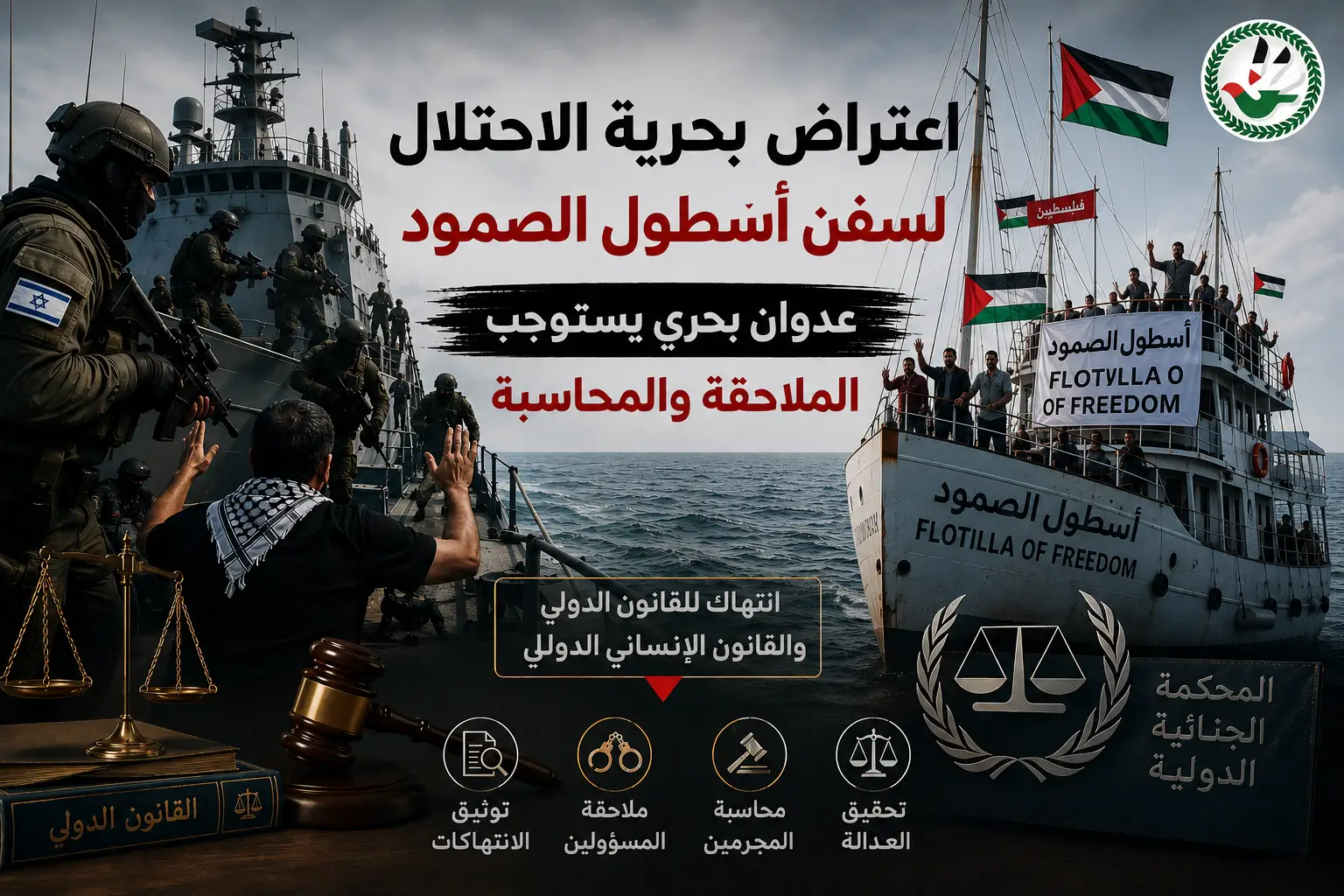 "حماية" اعتراض بحرية الاحتلال لسفن أسطول الصمود عدوان بحري يستوجب الملاحقة والمحاسبة